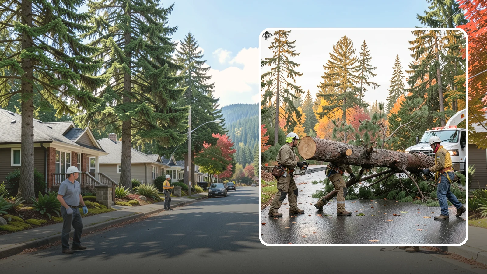 Emergency tree removal in Hunts Point, King County, WA - The urgent removal of trees that present an immediate danger.