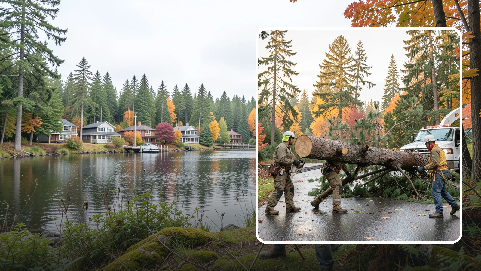 Emergency tree removal in La Conner, Skagit County, WA - The urgent removal of trees that present an immediate danger.