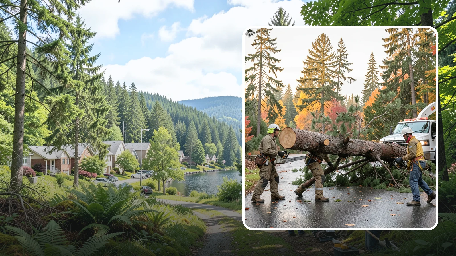 Emergency tree removal in Lake Forest Park, King County, WA - The urgent removal of trees that present an immediate danger.