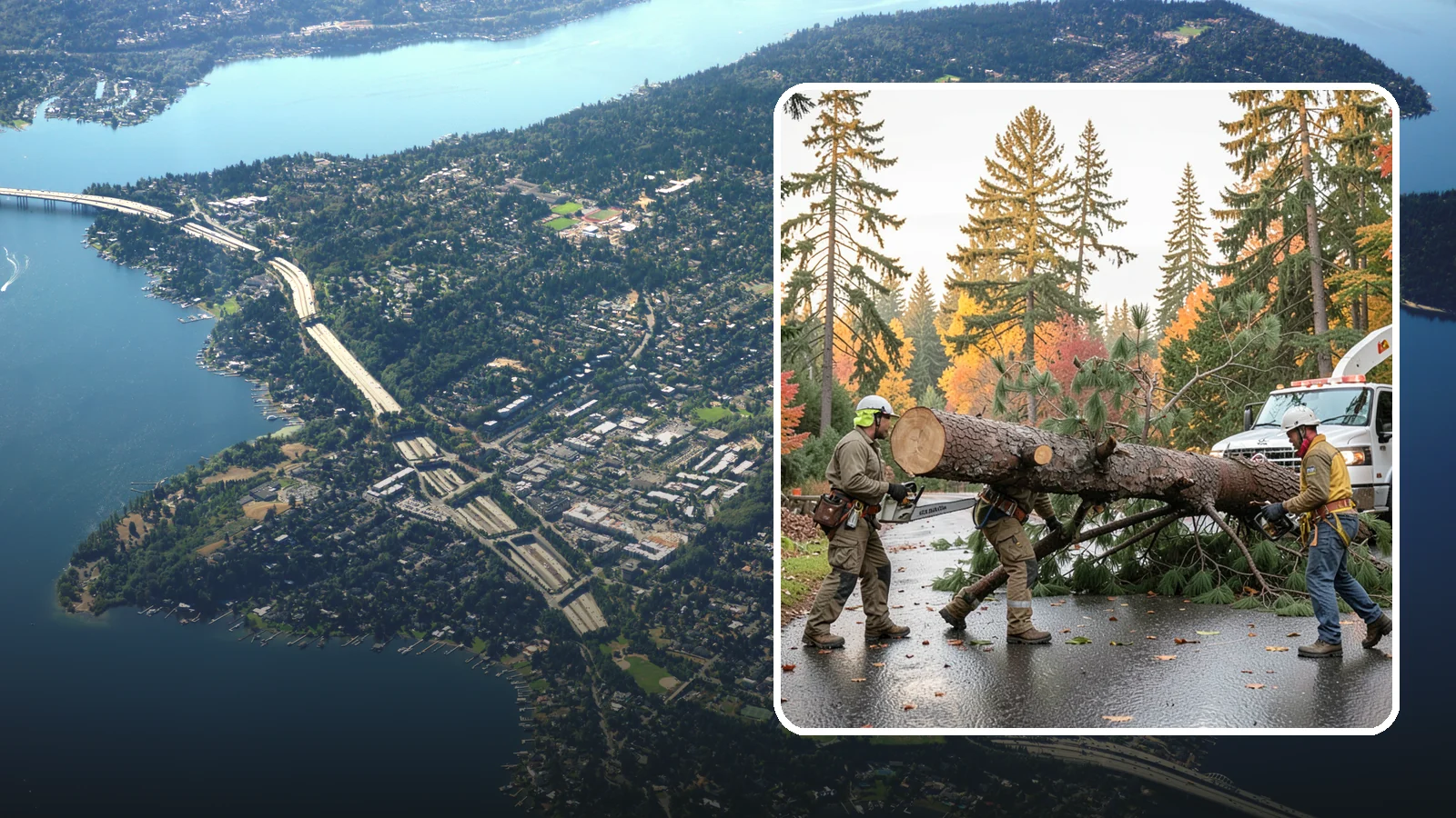 Emergency tree removal in Mercer Island, King County, WA - The urgent removal of trees that present an immediate danger.