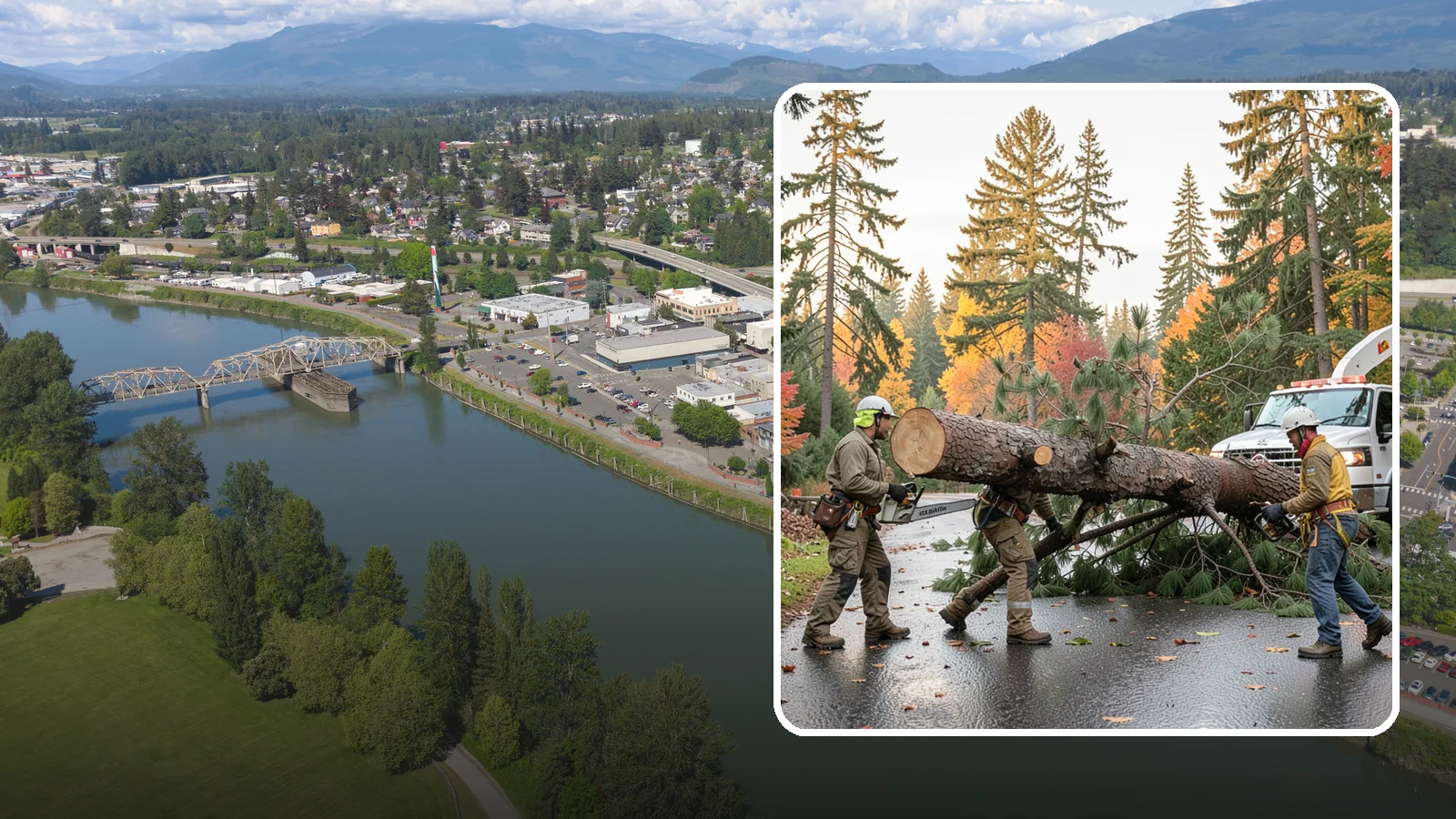 Emergency tree removal in Mount Vernon, Skagit County, WA - The urgent removal of trees that present an immediate danger.