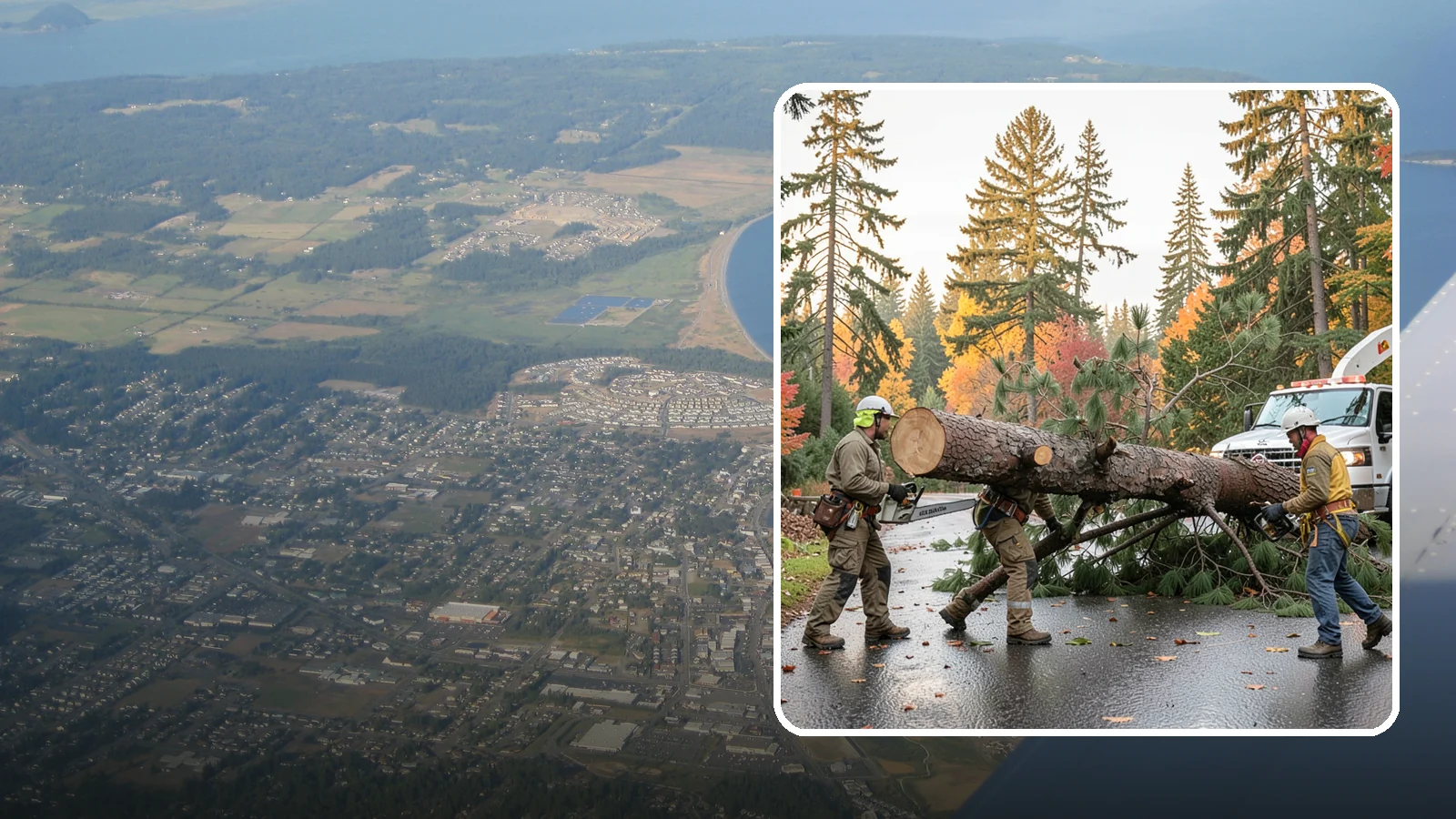 Emergency tree removal in Oak Harbor, Island County, WA - The urgent removal of trees that present an immediate danger.