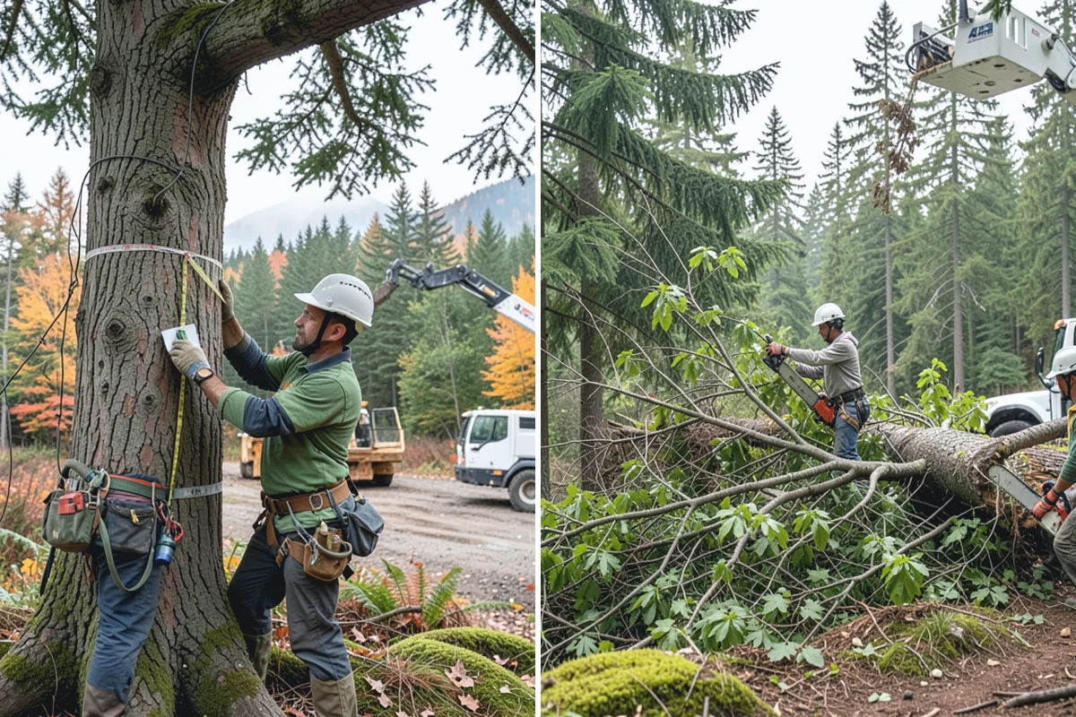 Emergency tree removal in Roy, Pierce County, WA - On-site assessment and hazard evaluation