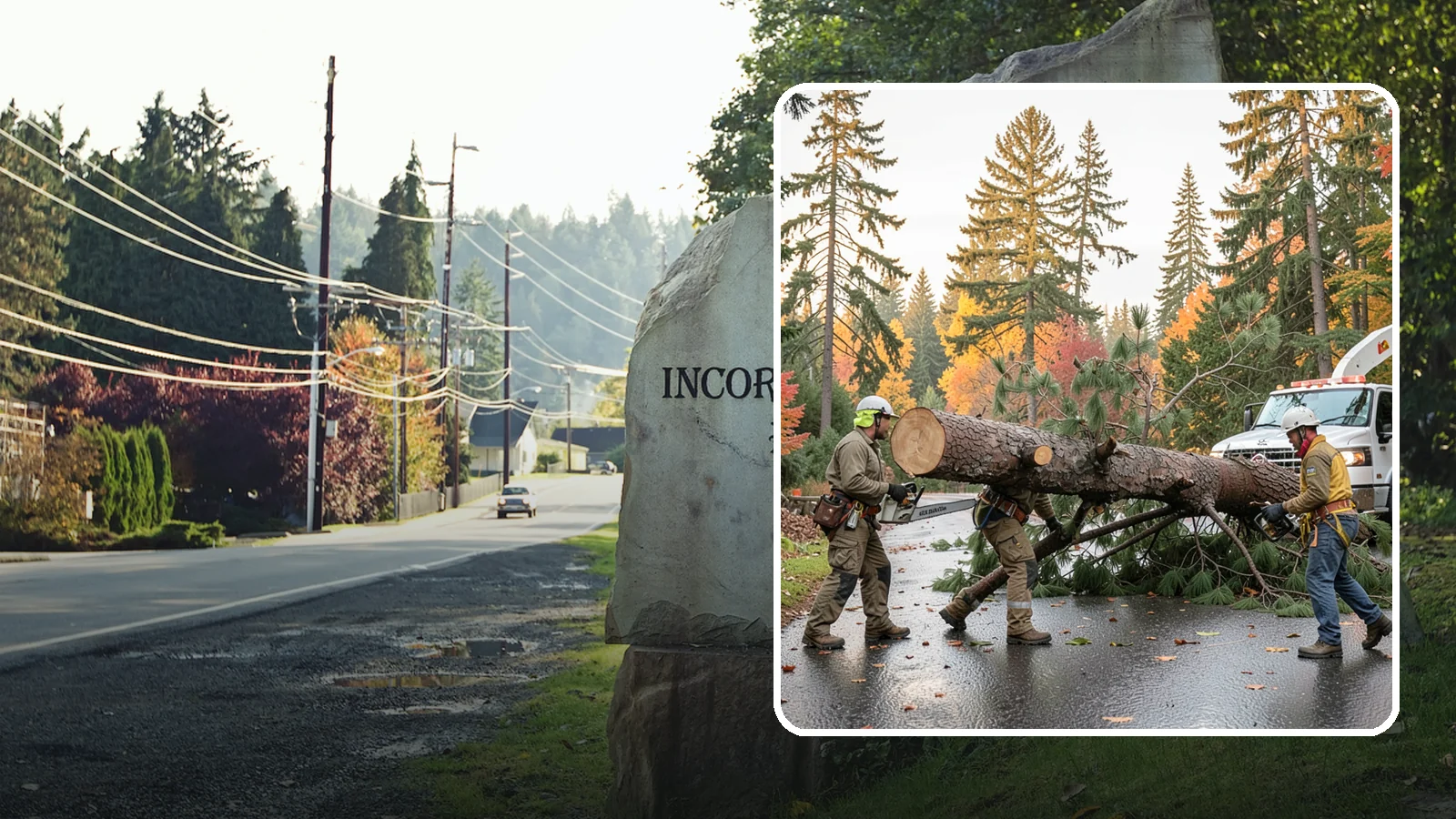 Emergency tree removal in Wilkeson, Pierce County, WA - The urgent removal of trees that present an immediate danger.