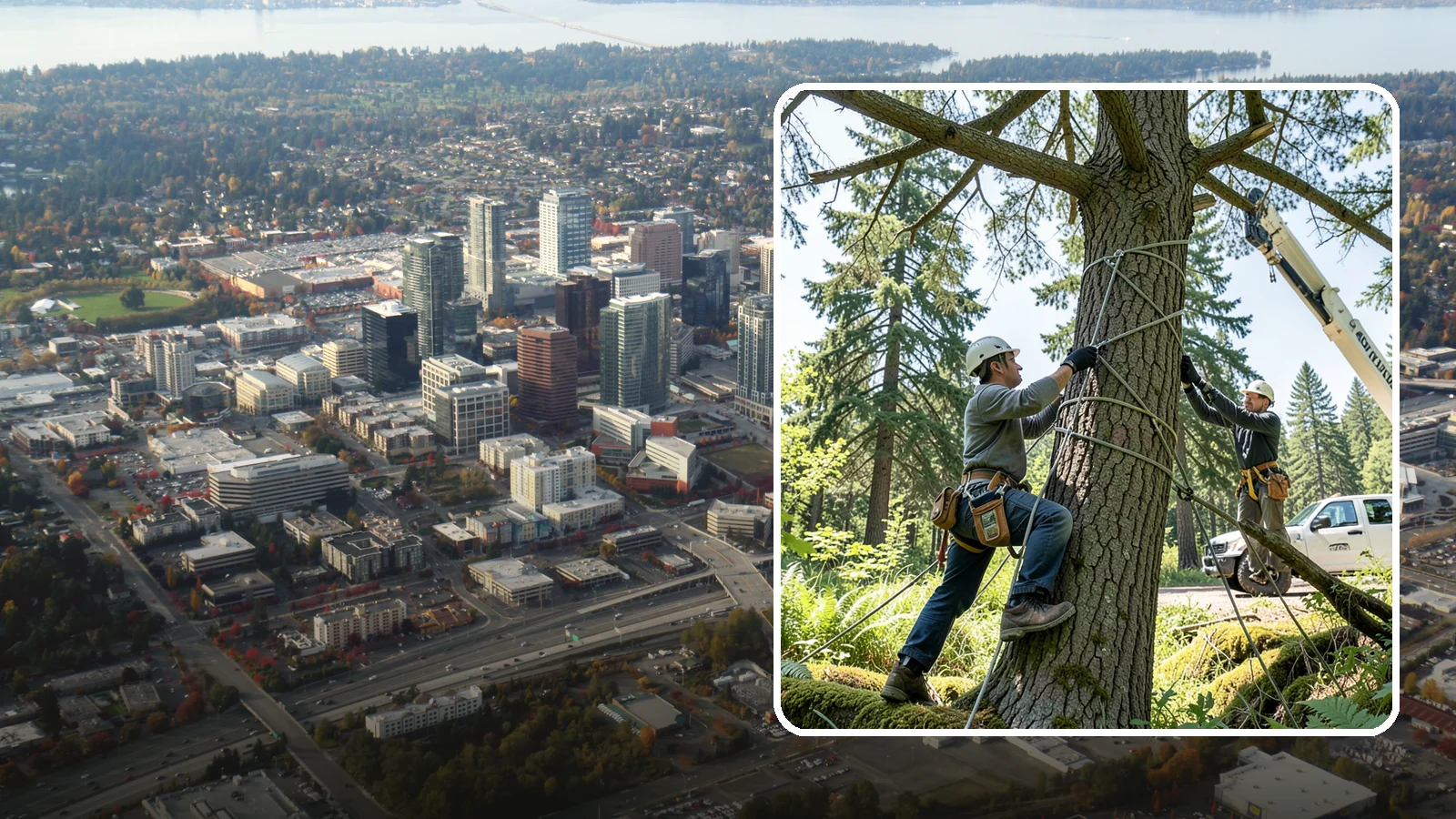 Emergency Tree Stabilization in Bellevue, King County, WA - The urgent, temporary stabilization of a compromised or partially failed tree.