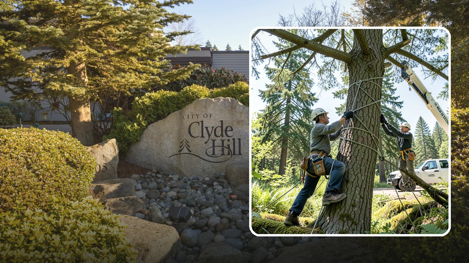 Emergency Tree Stabilization in Clyde Hill, King County, WA - The urgent, temporary stabilization of a compromised or partially failed tree.