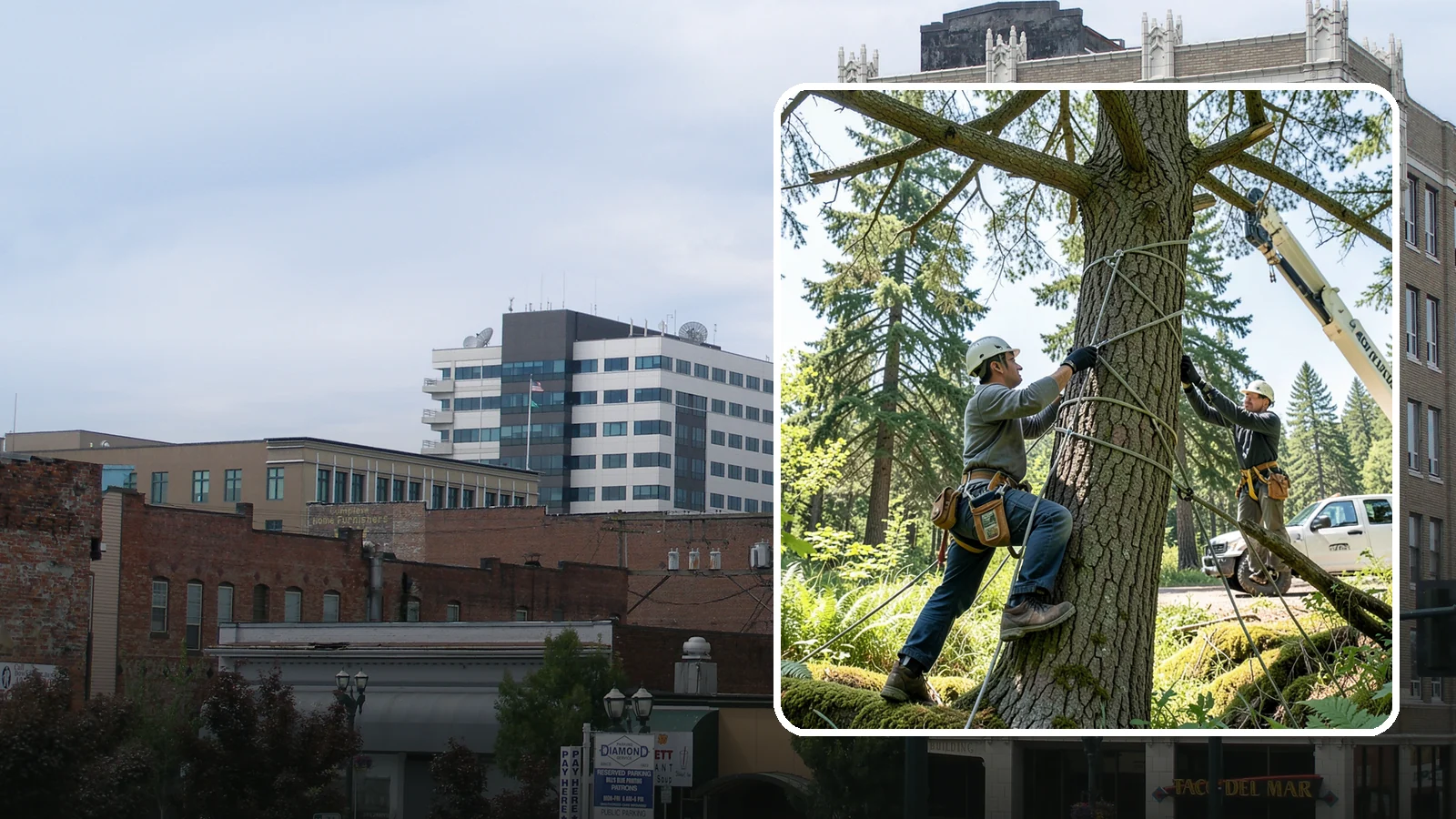 Emergency Tree Stabilization in Everett, Snohomish County, WA - The urgent, temporary stabilization of a compromised or partially failed tree.