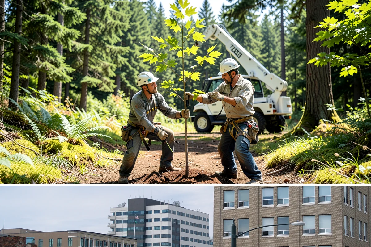 Emergency Tree Stabilization in Everett, Snohomish County, WA - This urgent safety measure can be performed year-round in Puget Sound weather whenever a tree faces immediate risk of failure.
