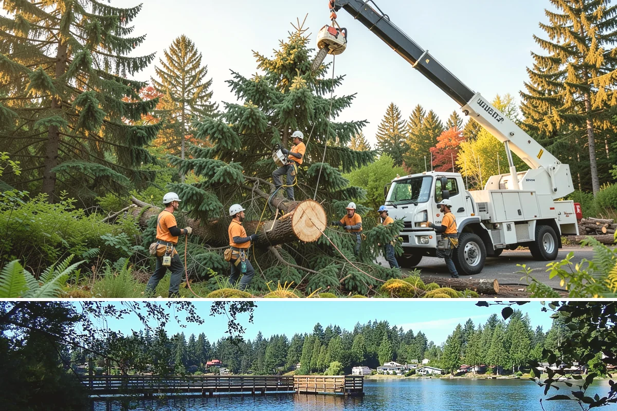 Emergency Tree Stabilization in Federal Way, King County, WA - This urgent safety measure can be performed year-round in Puget Sound weather whenever a tree faces immediate risk of failure.