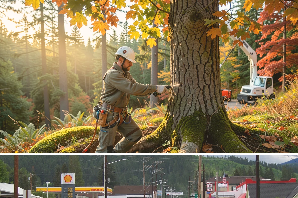Emergency Tree Stabilization in Granite Falls, Snohomish County, WA - This urgent safety measure can be performed year-round in Puget Sound weather whenever a tree faces immediate risk of failure.