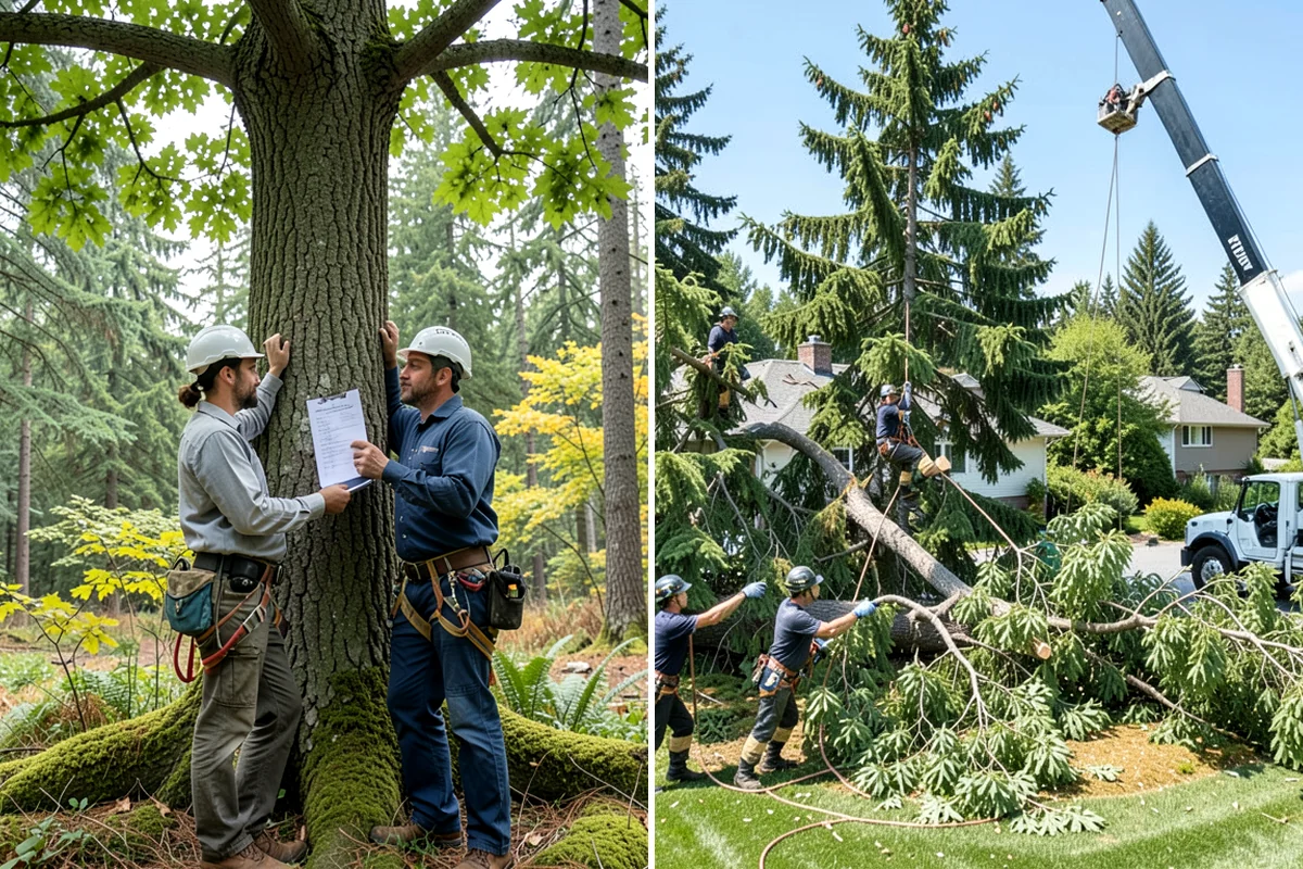 Emergency Tree Stabilization in Hunts Point, King County, WA - Assess structural defects and load paths