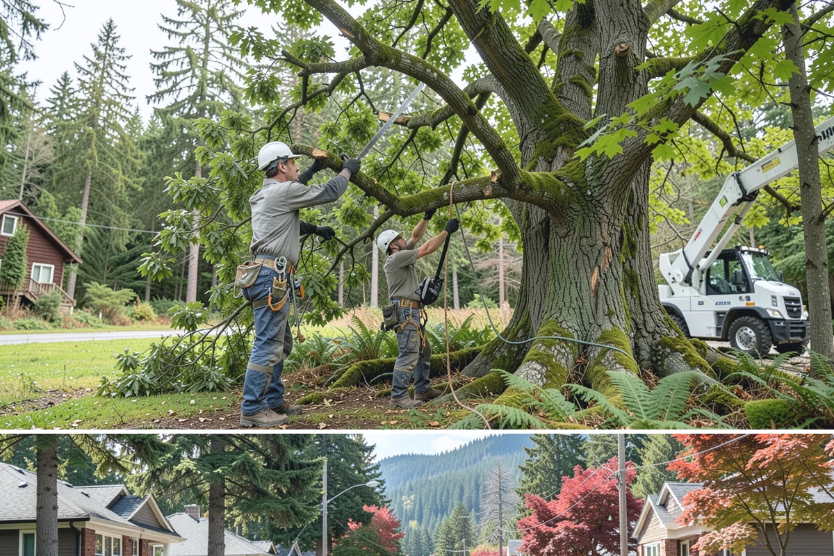 Emergency Tree Stabilization in Hunts Point, King County, WA - This urgent safety measure can be performed year-round in Puget Sound weather whenever a tree faces immediate risk of failure.