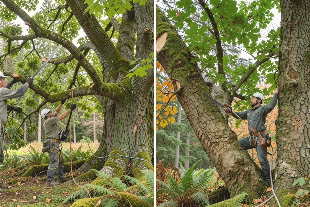 Emergency Tree Stabilization in Langley, Island County, WA - Assess structural defects and load paths