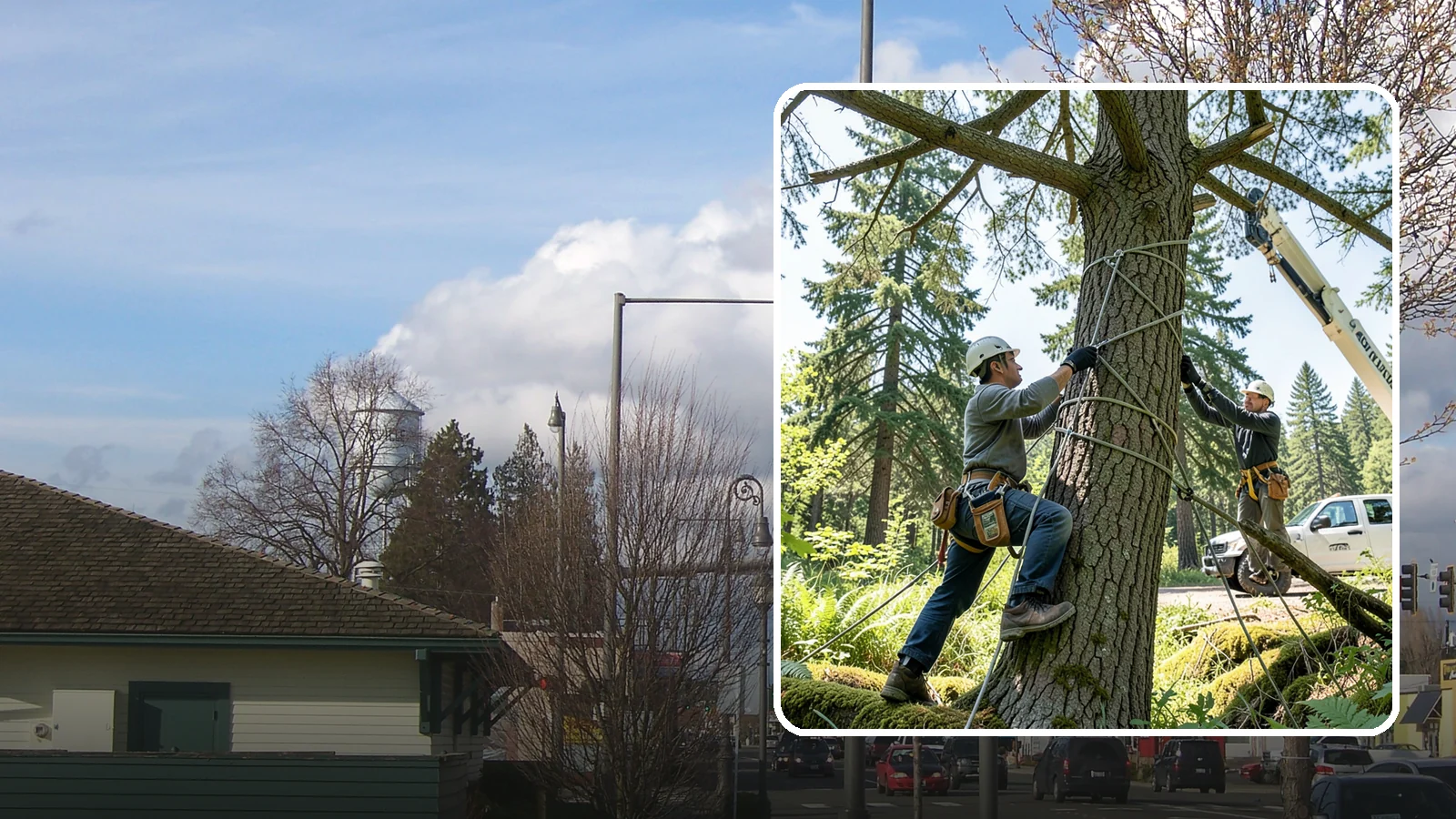Emergency Tree Stabilization in Marysville, Snohomish County, WA - The urgent, temporary stabilization of a compromised or partially failed tree.