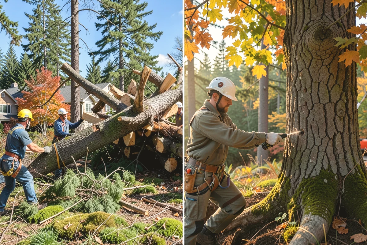 Emergency Tree Stabilization in Mountlake Terrace, Snohomish County, WA - Assess structural defects and load paths