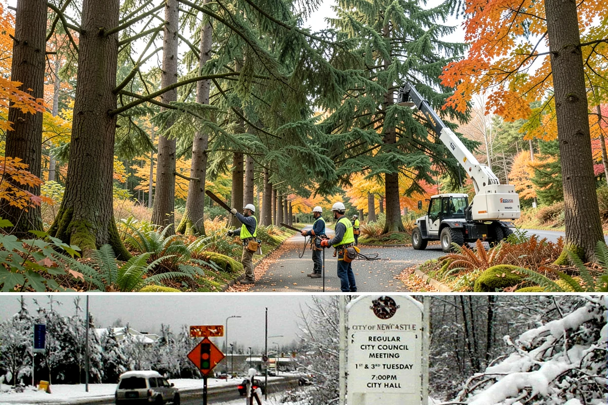 Emergency Tree Stabilization in Newcastle, King County, WA - This urgent safety measure can be performed year-round in Puget Sound weather whenever a tree faces immediate risk of failure.