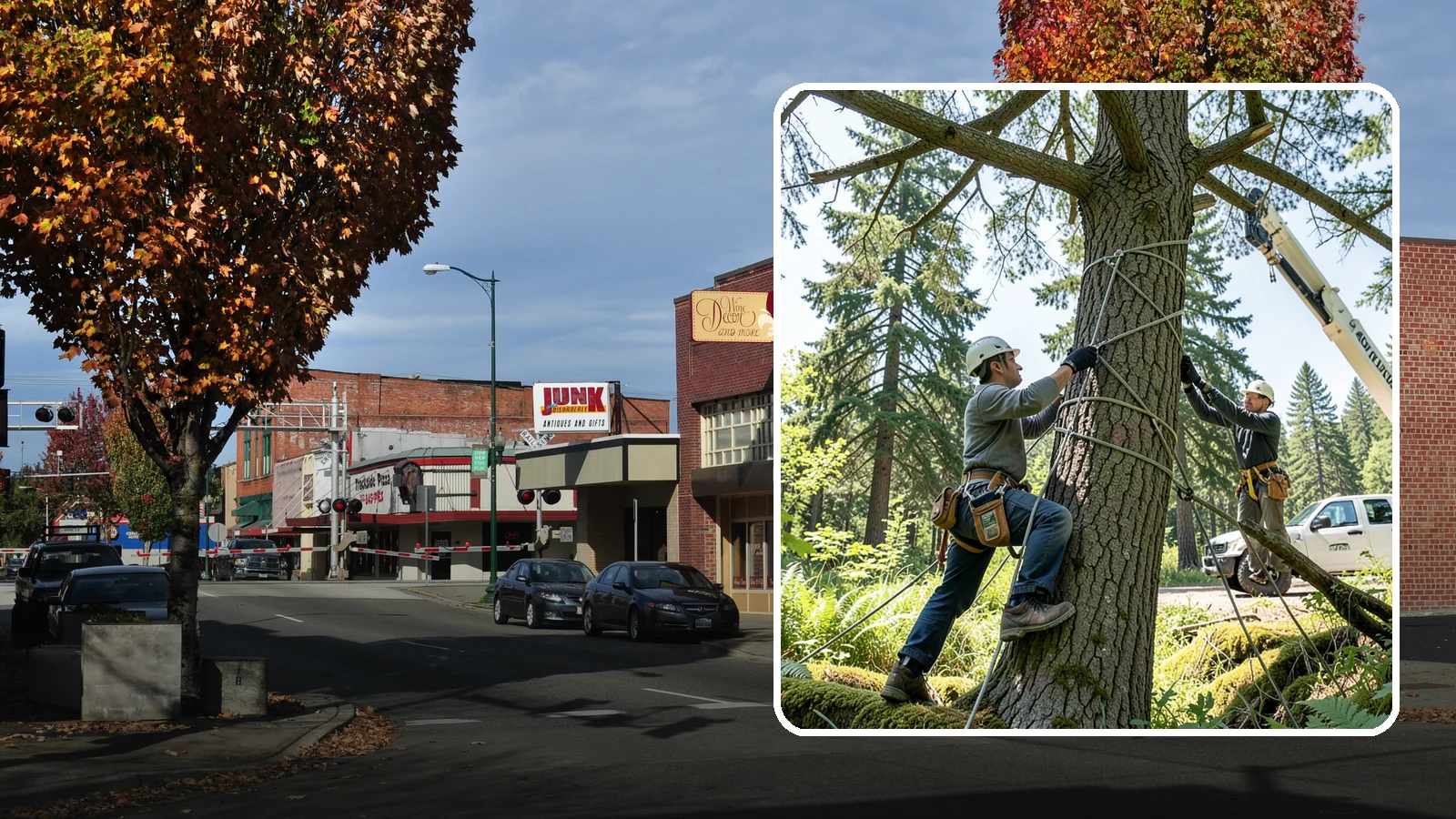 Emergency Tree Stabilization in Puyallup, Pierce County, WA - The urgent, temporary stabilization of a compromised or partially failed tree.