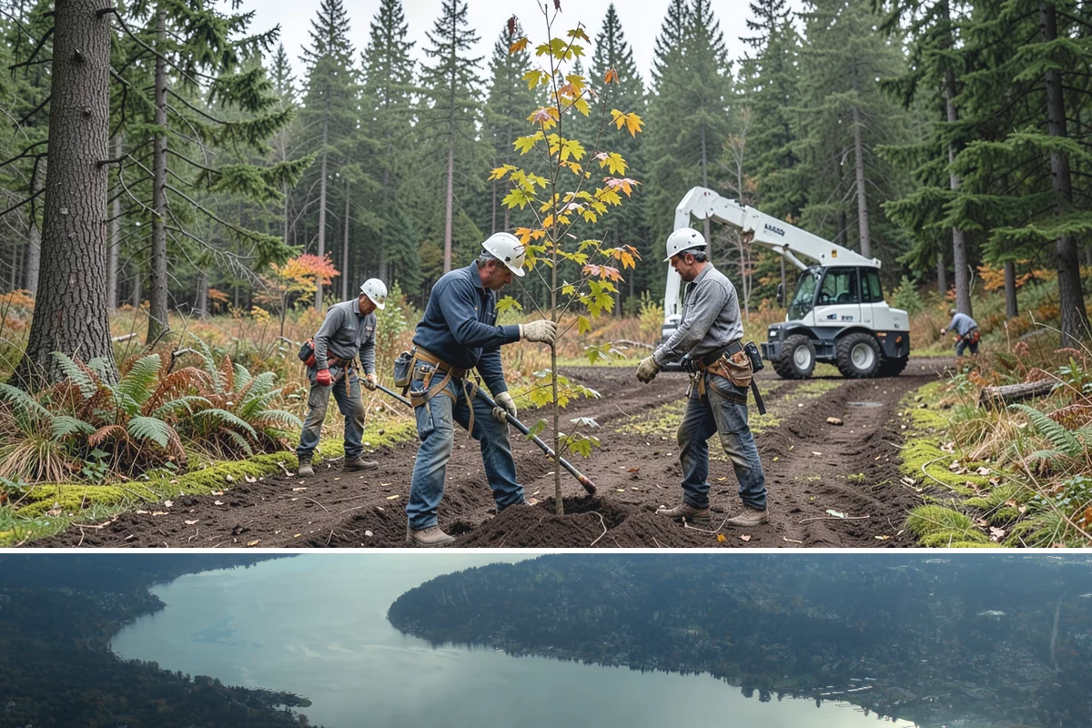 Emergency Tree Stabilization in Sammamish, King County, WA - This urgent safety measure can be performed year-round in Puget Sound weather whenever a tree faces immediate risk of failure.