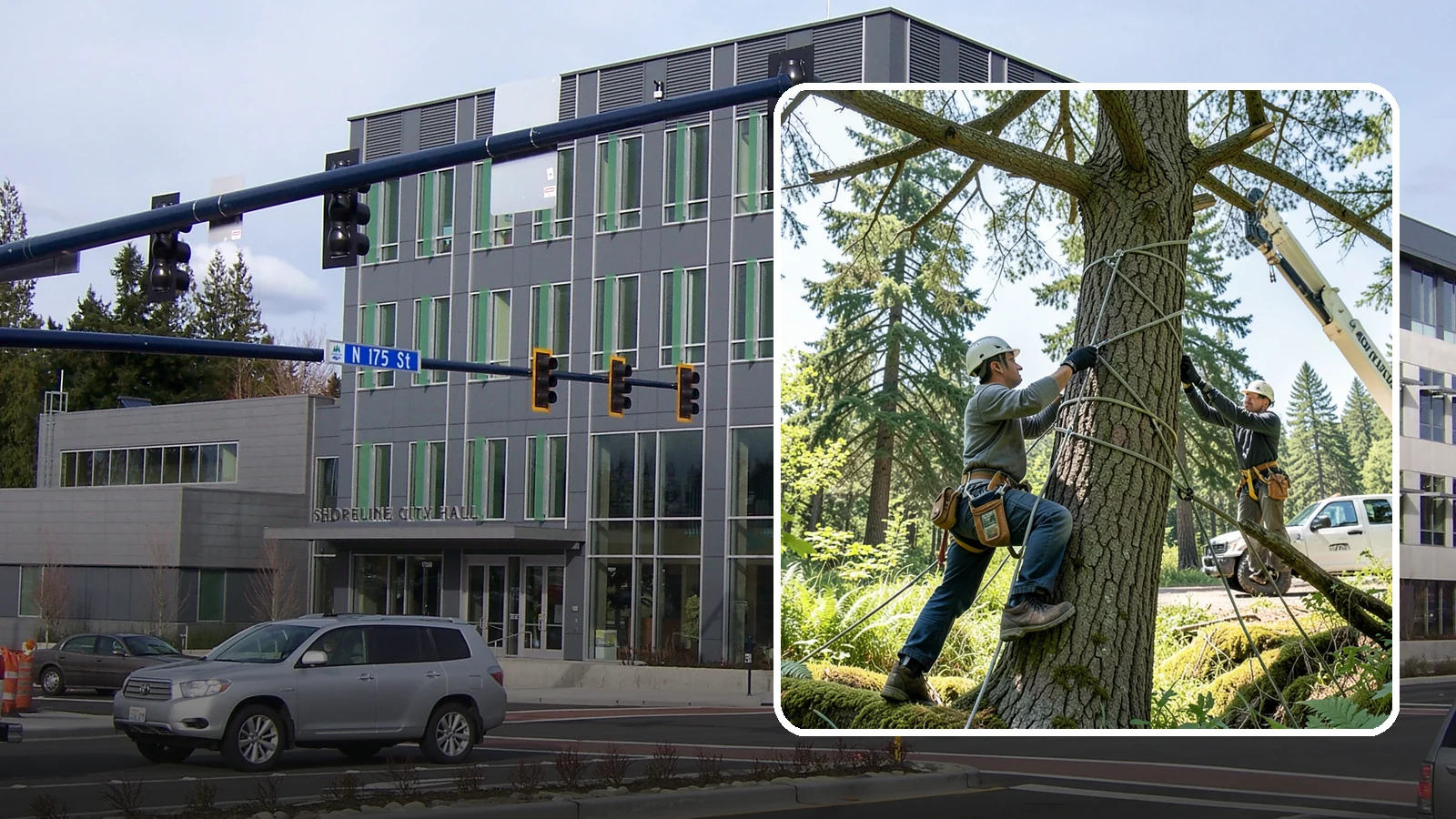 Emergency Tree Stabilization in Shoreline, King County, WA - The urgent, temporary stabilization of a compromised or partially failed tree.