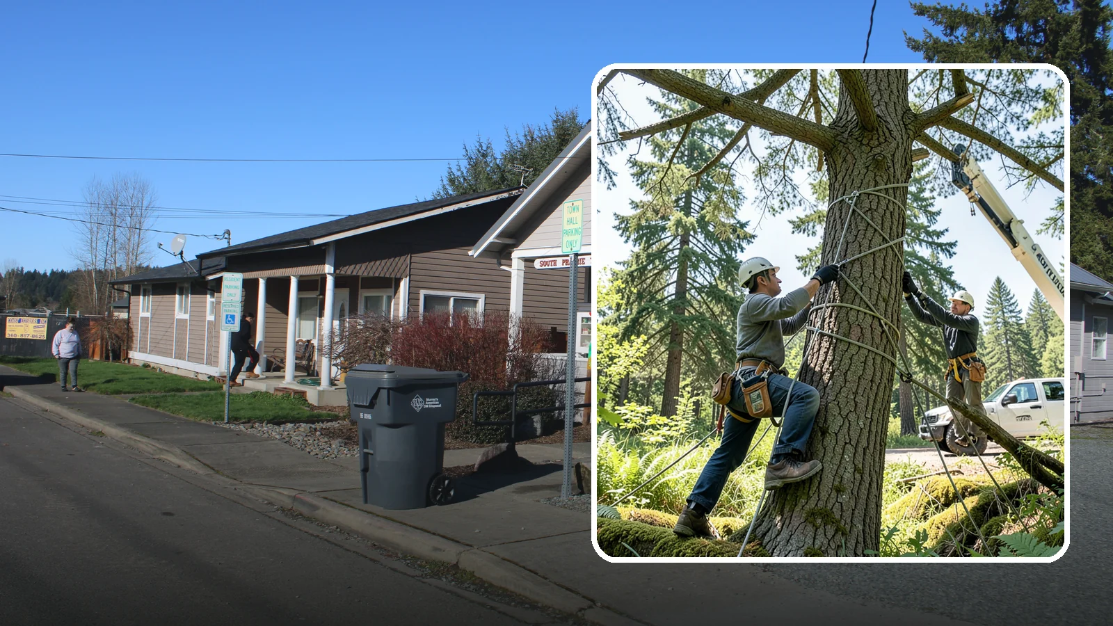 Emergency Tree Stabilization in South Prairie, Pierce County, WA - The urgent, temporary stabilization of a compromised or partially failed tree.