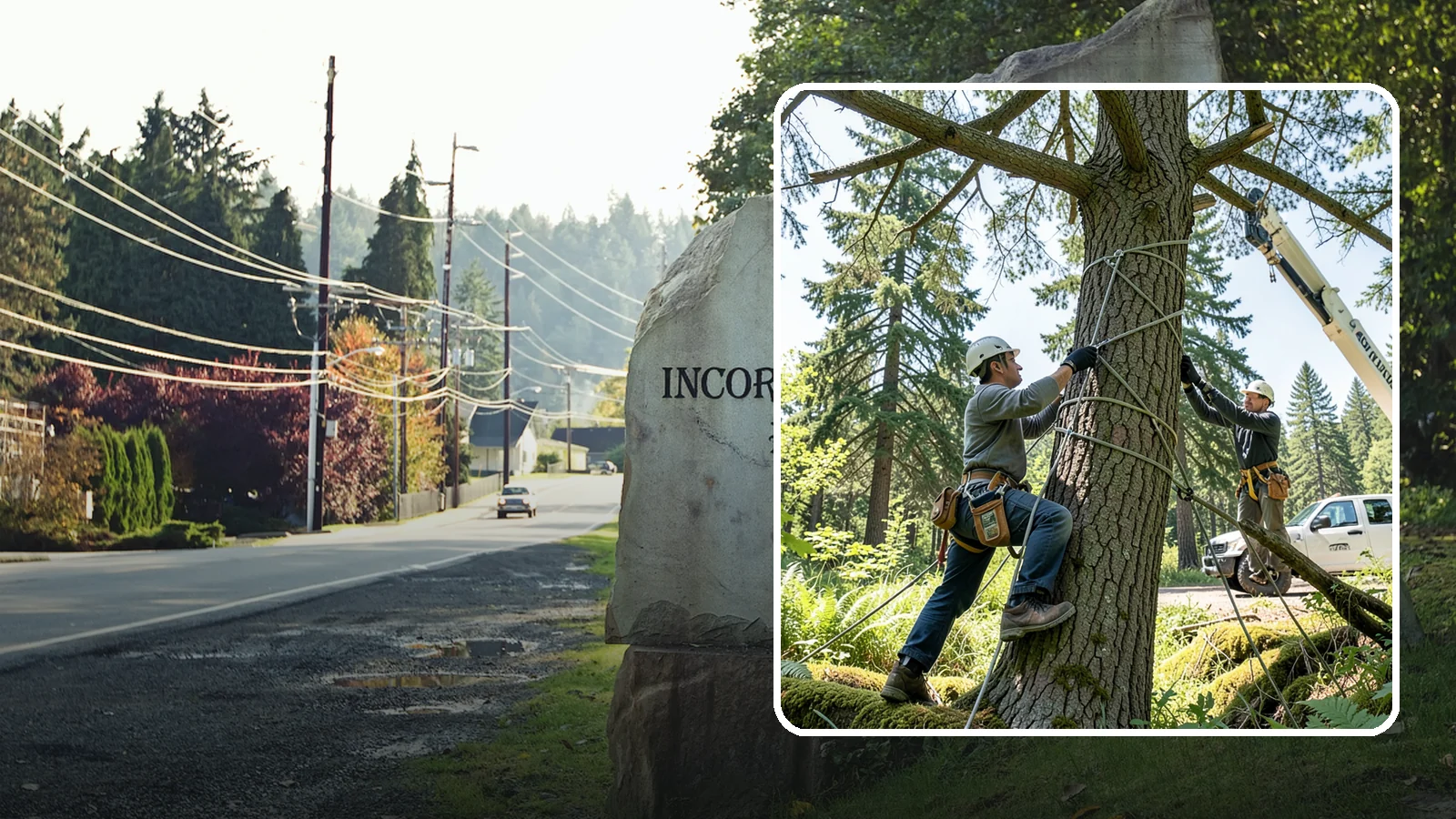 Emergency Tree Stabilization in Wilkeson, Pierce County, WA - The urgent, temporary stabilization of a compromised or partially failed tree.