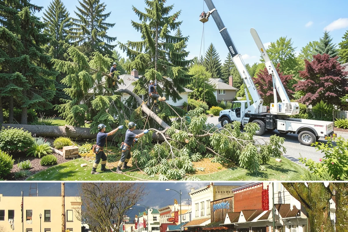 Fallen tree removal in Arlington, Snohomish County, WA - This service can be performed year-round in the Puget Sound climate but may require specialized rigging gear during wet seasons...