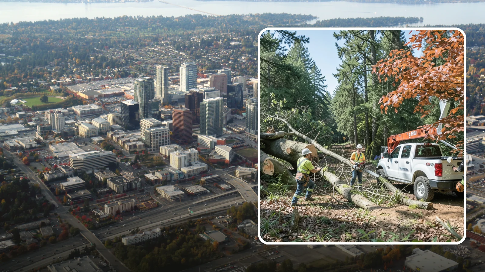 Fallen tree removal in Bellevue, King County, WA - The cleanup and removal of trees that have already fallen.