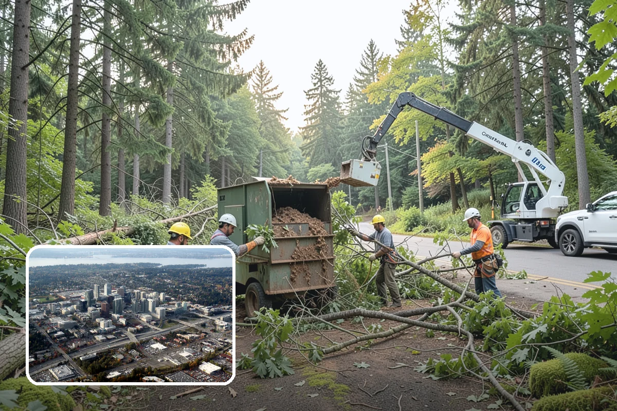Fallen tree removal in Bellevue, King County, WA - Removes safety hazards and reduces liability