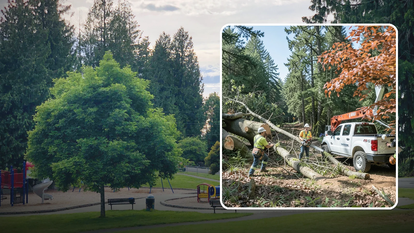 Fallen tree removal in Bonney Lake, Pierce County, WA - The cleanup and removal of trees that have already fallen.