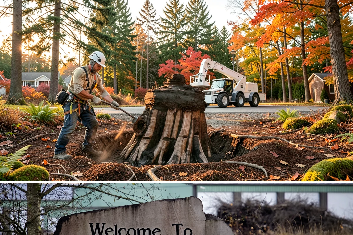 Fallen tree removal in Buckley, Pierce County, WA - This service can be performed year-round in the Puget Sound climate but may require specialized rigging gear during wet seasons...