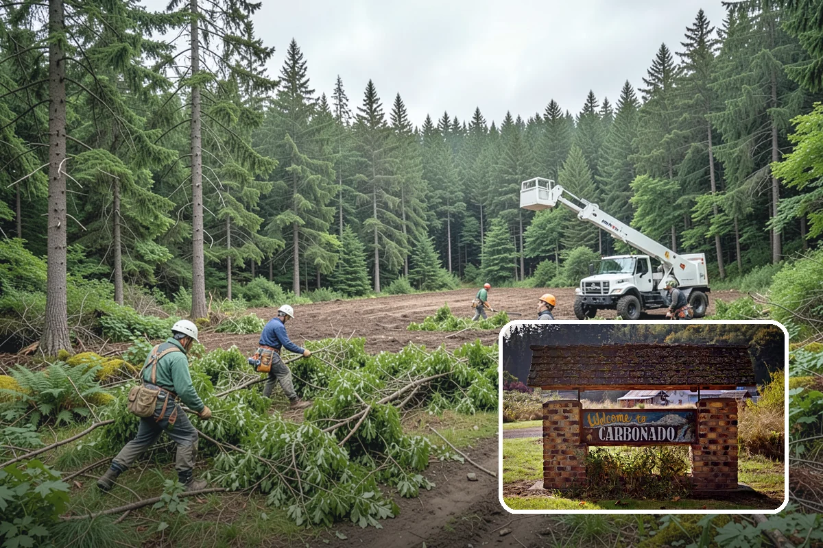 Fallen tree removal in Carbonado, Pierce County, WA - Removes safety hazards and reduces liability
