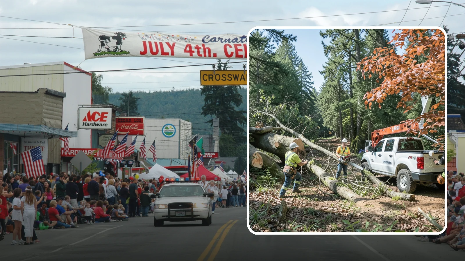 Fallen tree removal in Carnation, King County, WA - The cleanup and removal of trees that have already fallen.