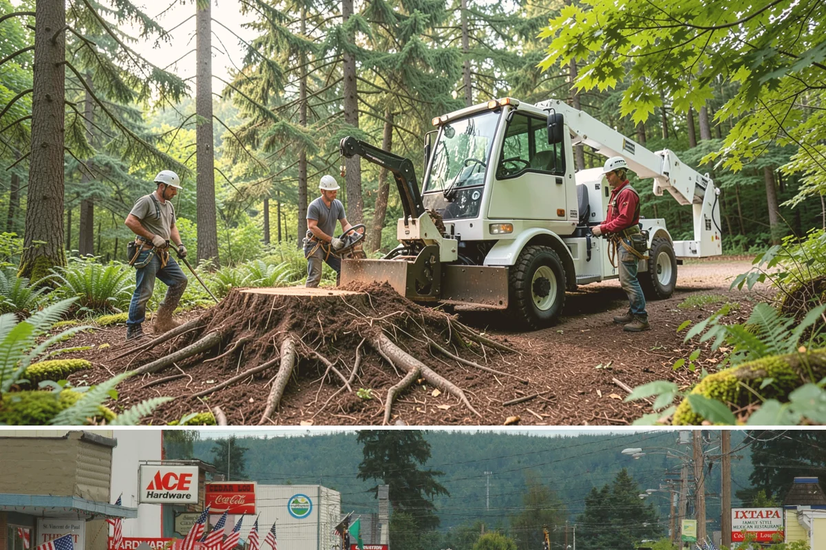 Fallen tree removal in Carnation, King County, WA - This service can be performed year-round in the Puget Sound climate but may require specialized rigging gear during wet seasons...