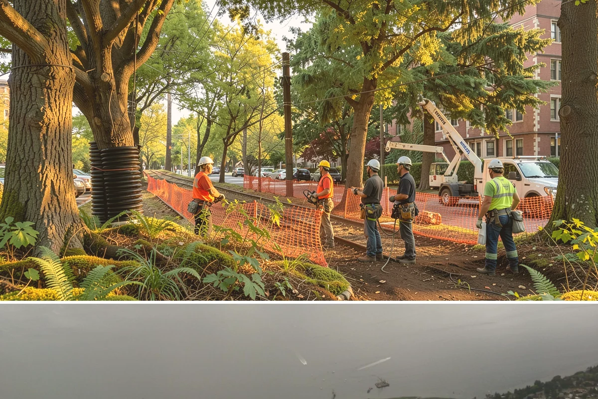 Fallen tree removal in Des Moines, King County, WA - This service can be performed year-round in the Puget Sound climate but may require specialized rigging gear during wet seasons...
