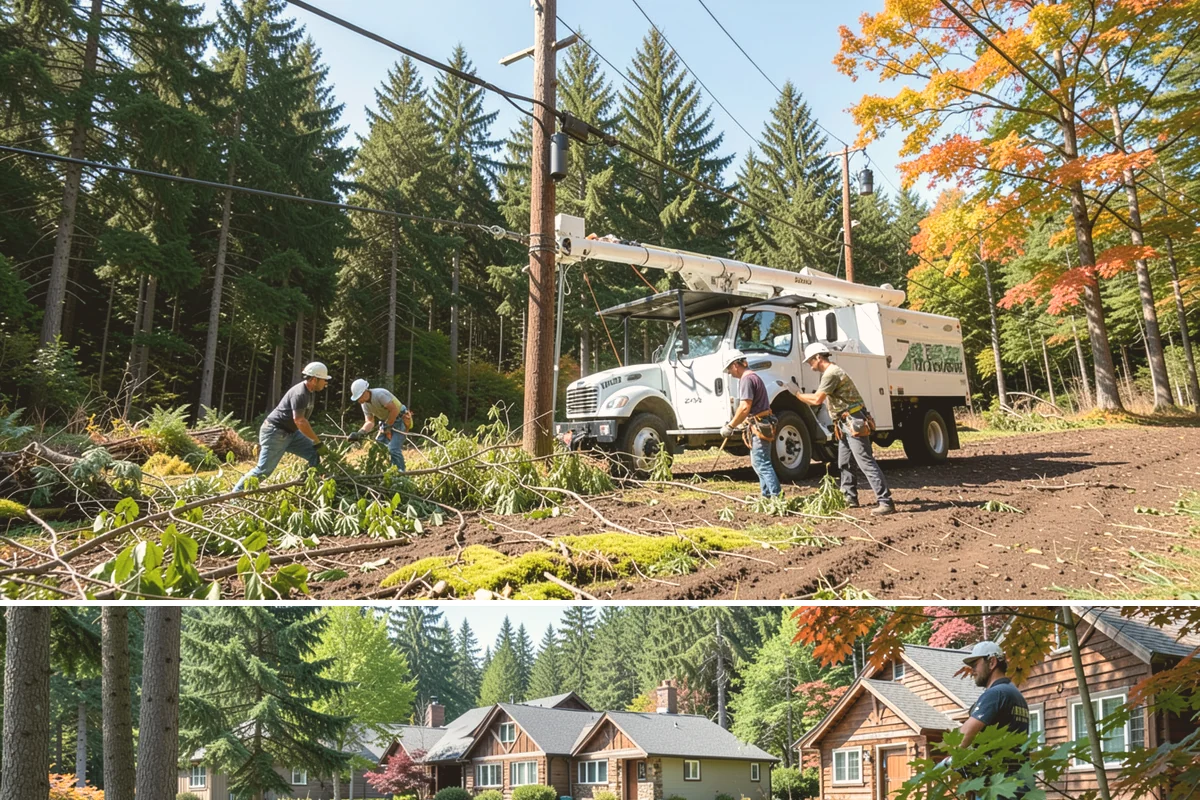 Fallen tree removal in Edgewood, Pierce County, WA - This service can be performed year-round in the Puget Sound climate but may require specialized rigging gear during wet seasons...