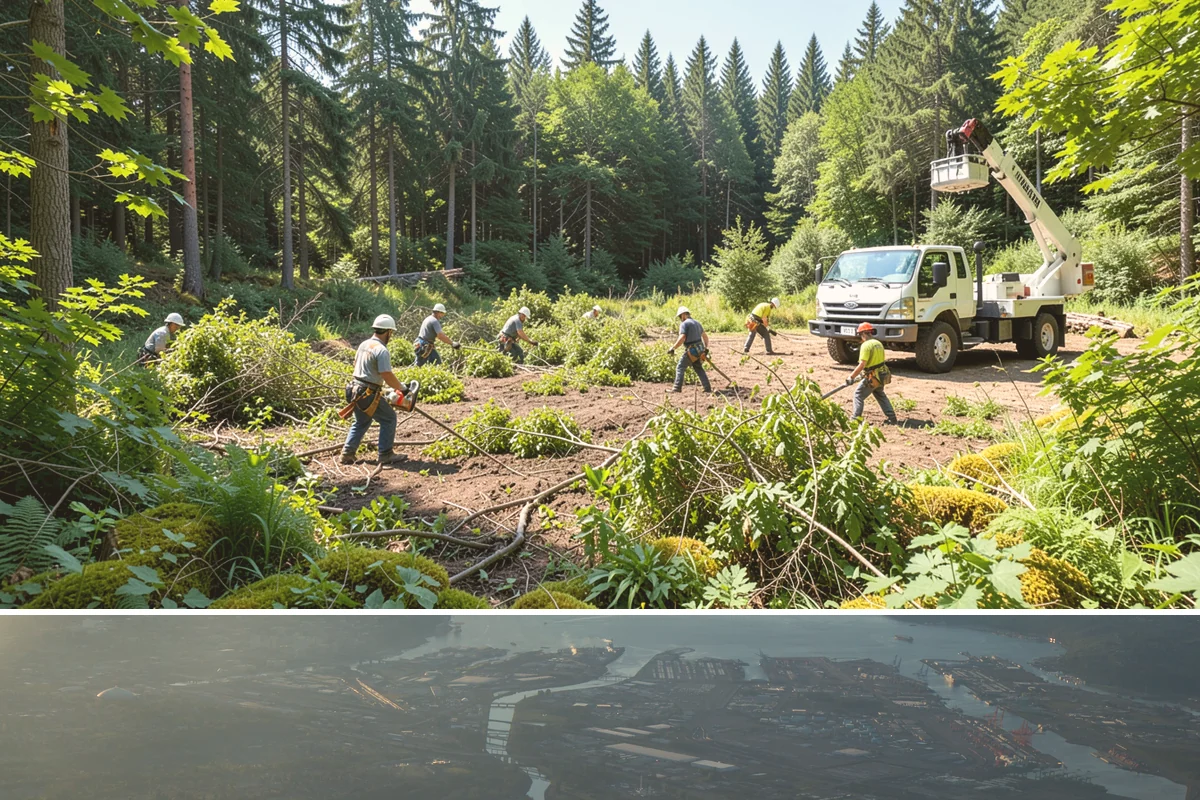 Fallen tree removal in Fife, Pierce County, WA - This service can be performed year-round in the Puget Sound climate but may require specialized rigging gear during wet seasons...