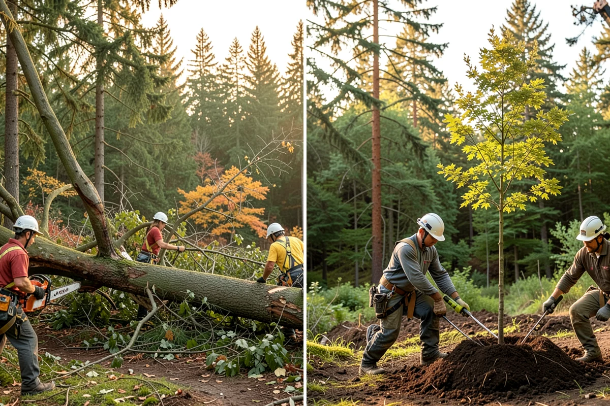 Fallen tree removal in Fircrest, Pierce County, WA - On-site assessment and hazard evaluation