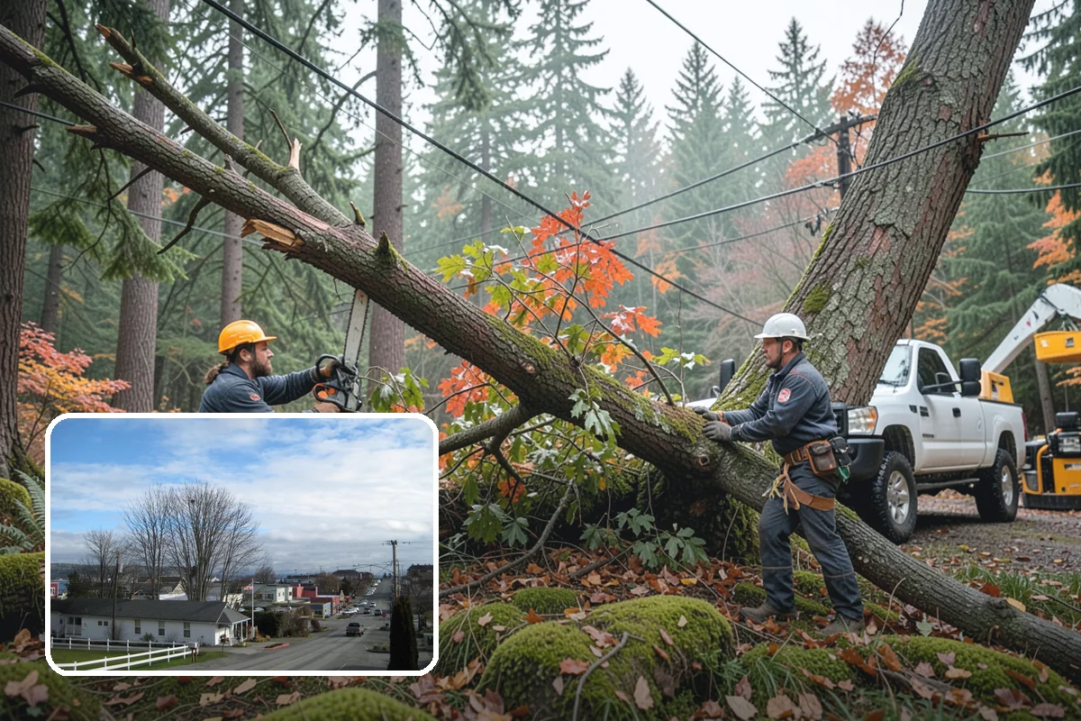 Fallen tree removal in Langley, Island County, WA - Removes safety hazards and reduces liability