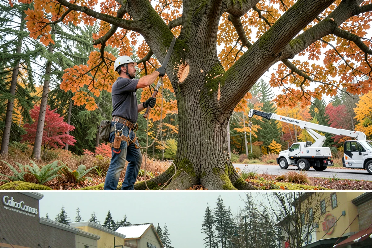 Fallen tree removal in Mill Creek, Snohomish County, WA - This service can be performed year-round in the Puget Sound climate but may require specialized rigging gear during wet seasons...