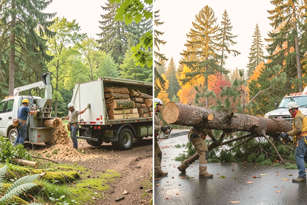 Fallen tree removal in Milton, King County, WA - On-site assessment and hazard evaluation