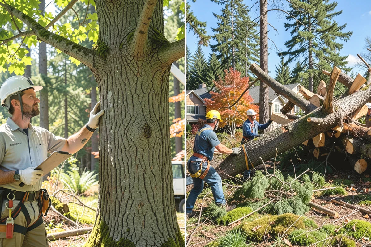 Fallen tree removal in North Bend, King County, WA - On-site assessment and hazard evaluation