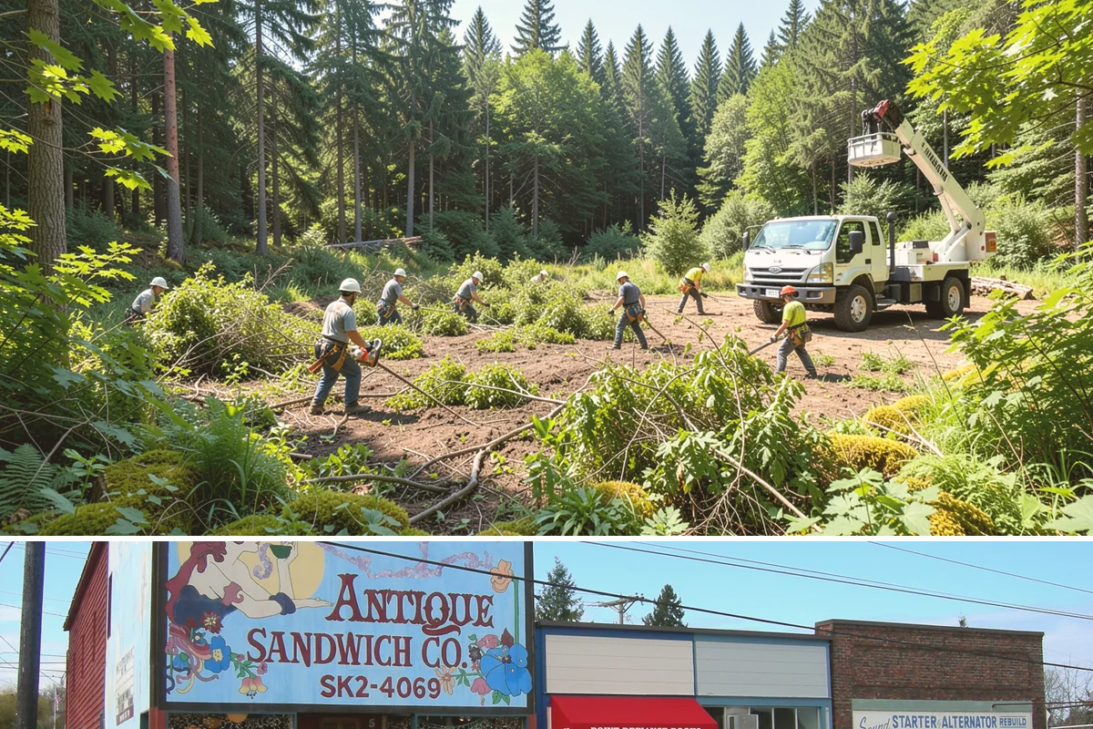 Fallen tree removal in Ruston, Pierce County, WA - This service can be performed year-round in the Puget Sound climate but may require specialized rigging gear during wet seasons...
