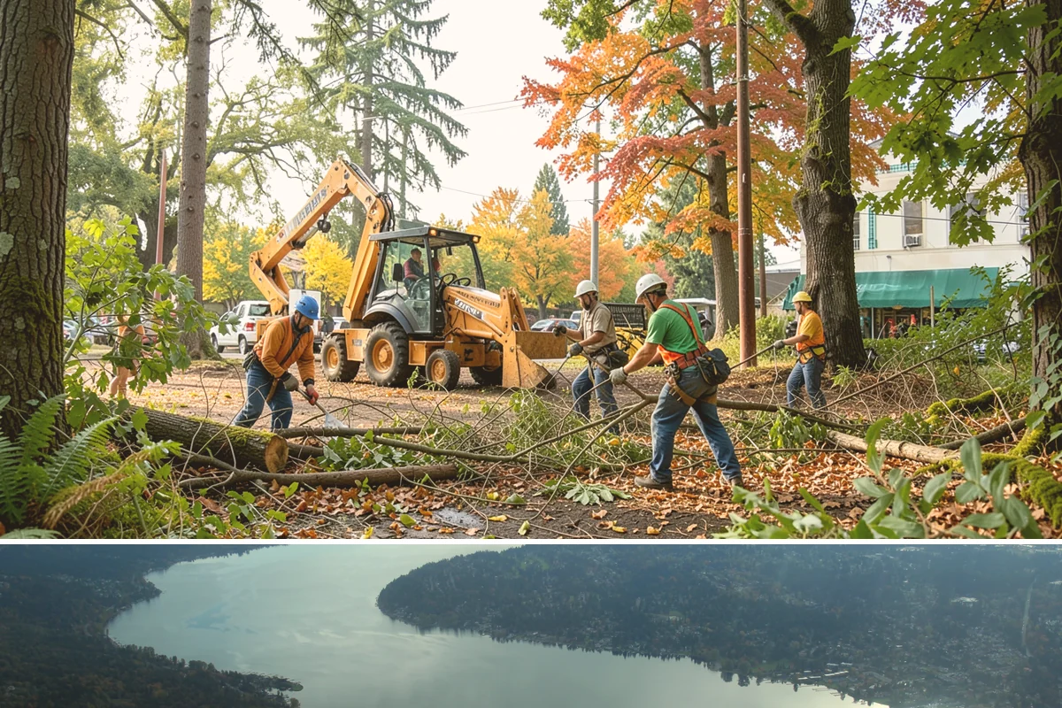 Fallen tree removal in Sammamish, King County, WA - This service can be performed year-round in the Puget Sound climate but may require specialized rigging gear during wet seasons...