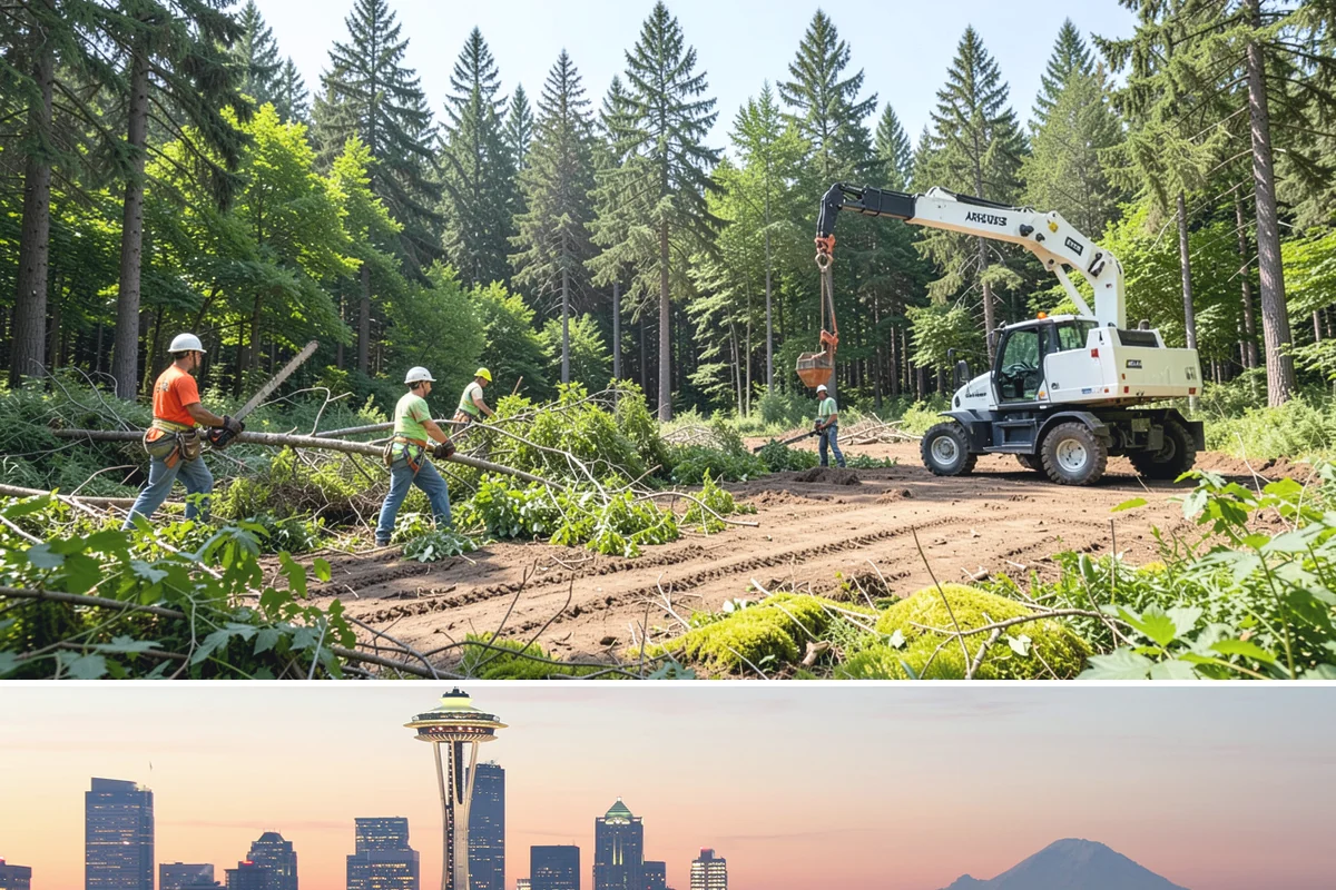Fallen tree removal in Seattle, King County, WA - This service can be performed year-round in the Puget Sound climate but may require specialized rigging gear during wet seasons...