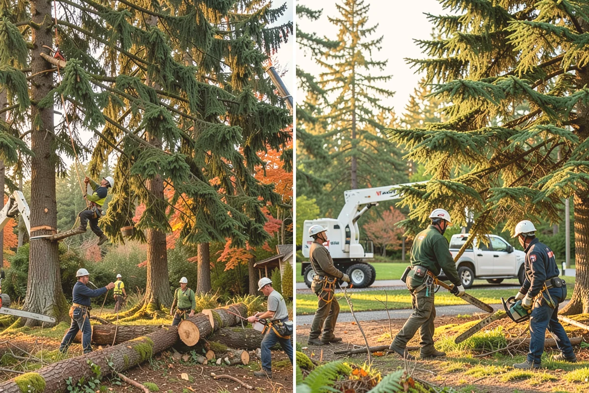 Fence line clearing in Bellevue, King County, WA - Assess the site and mark features to protect