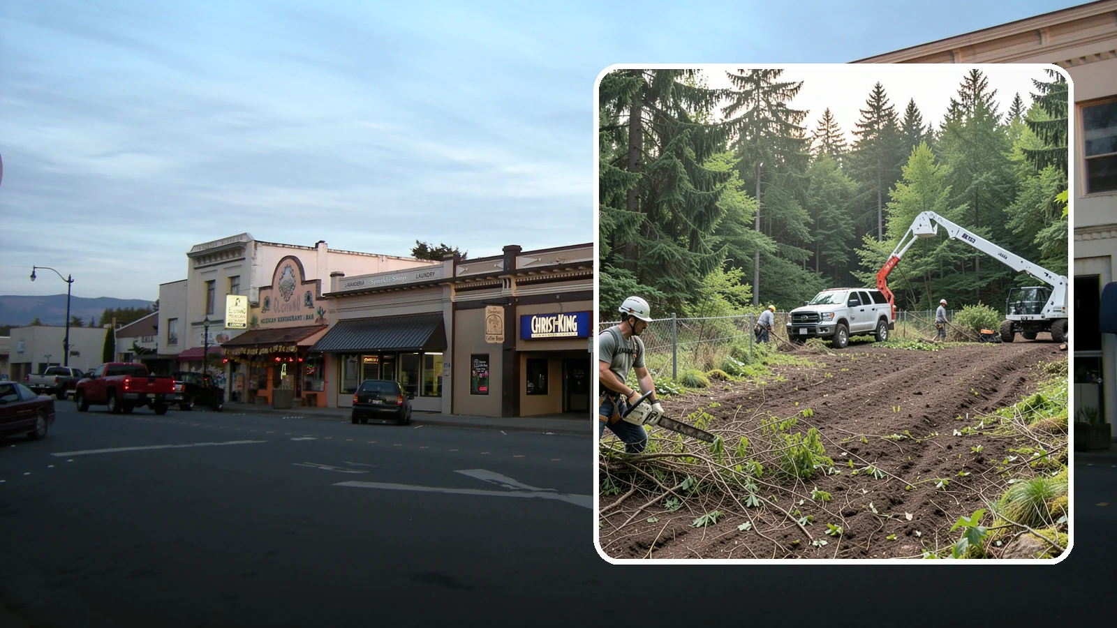 Fence line clearing in Burlington, Skagit County, WA - The clearing of vegetation along fence lines.