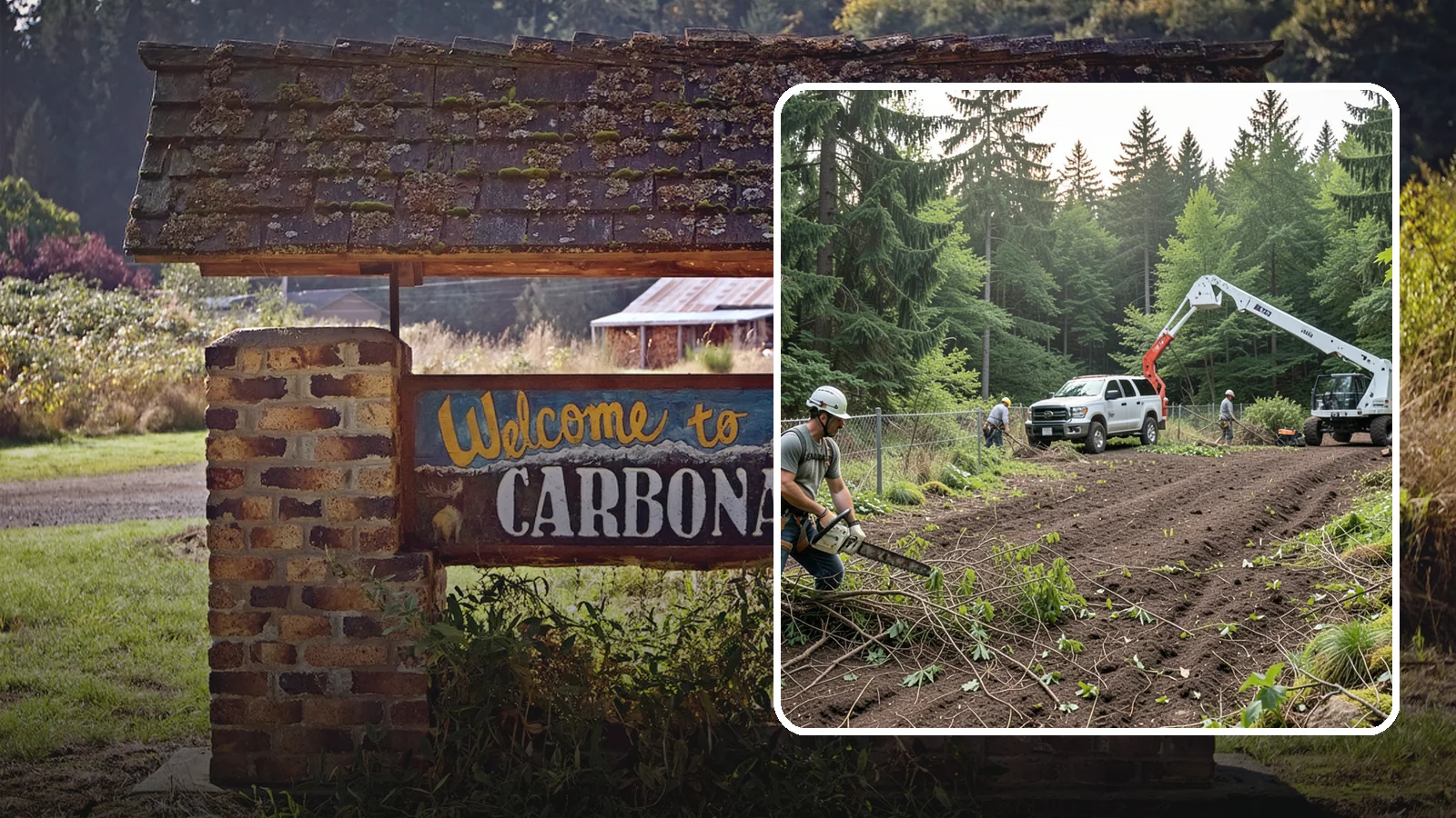 Fence line clearing in Carbonado, Pierce County, WA - The clearing of vegetation along fence lines.