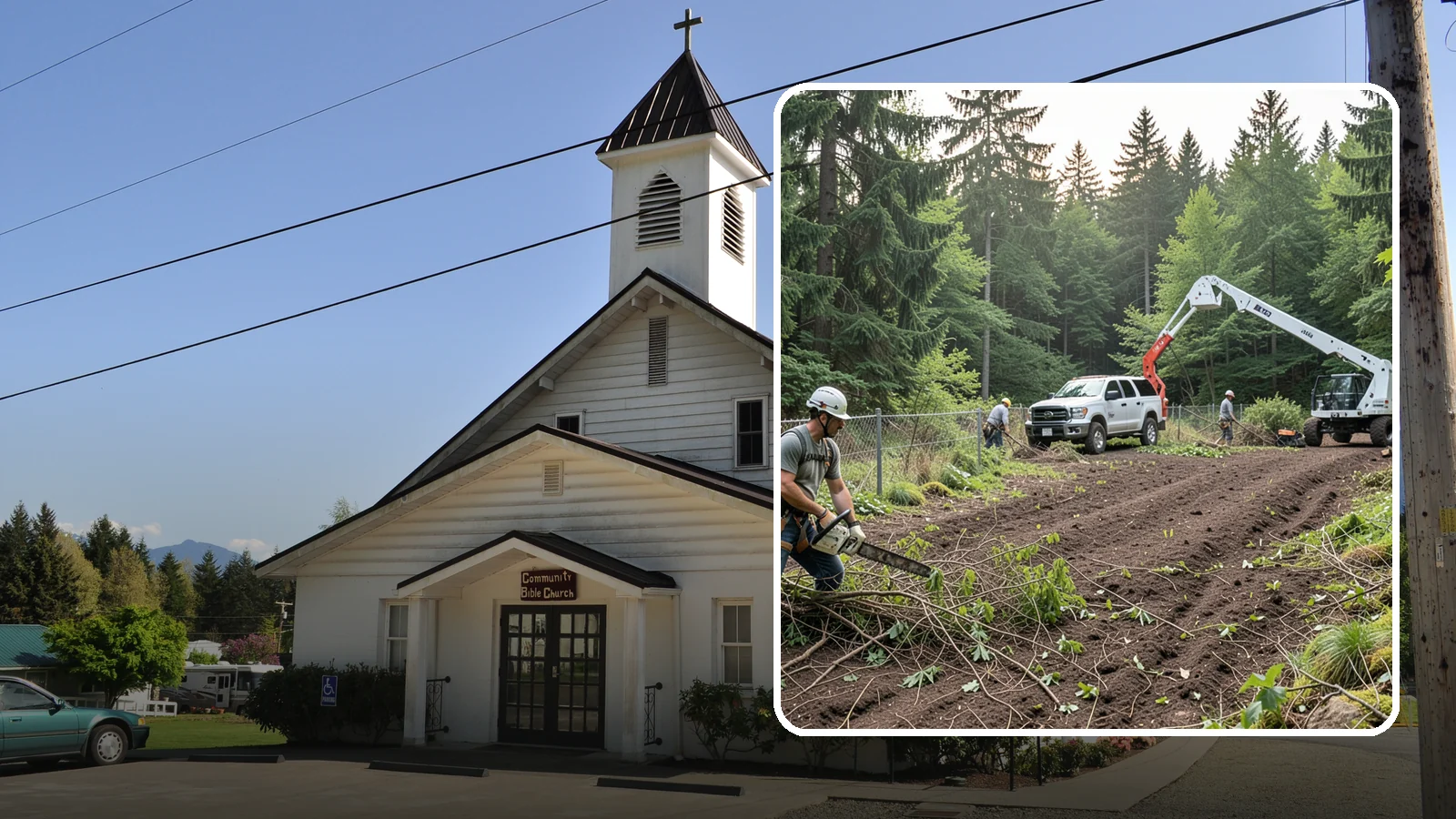 Fence line clearing in Concrete, Skagit County, WA - The clearing of vegetation along fence lines.