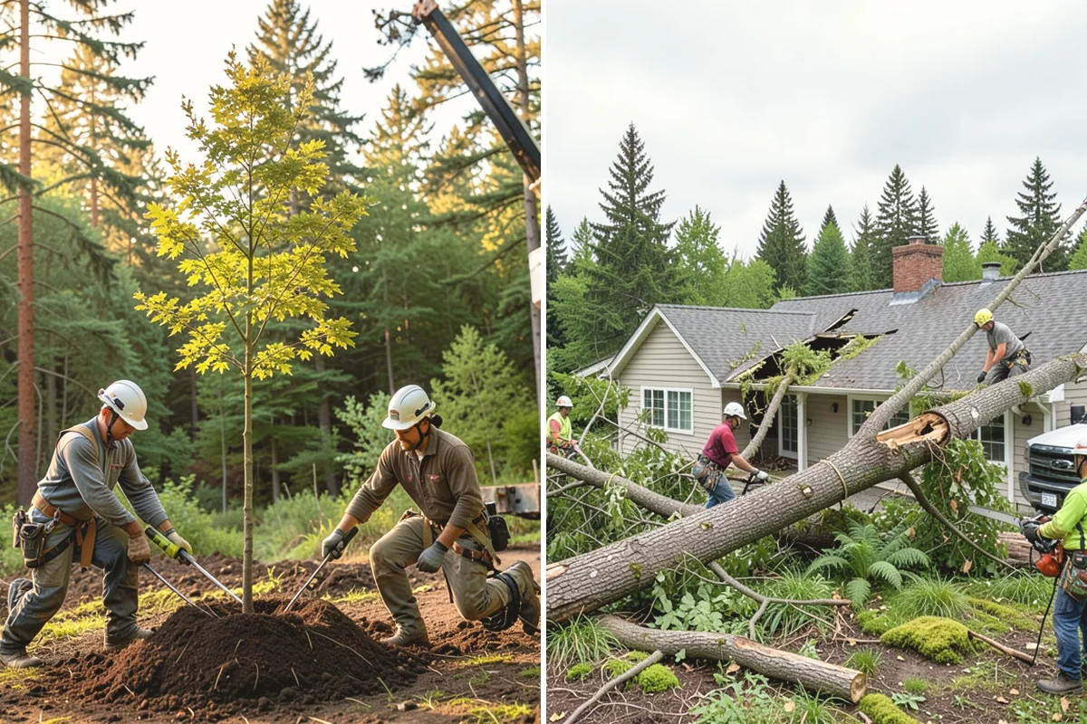 Fence line clearing in Covington, King County, WA - Assess the site and mark features to protect