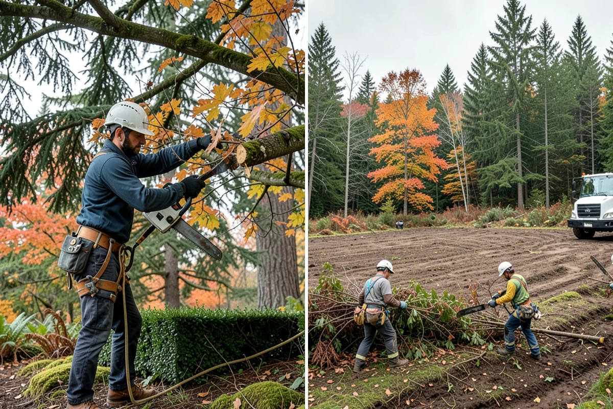 Fence line clearing in DuPont, Pierce County, WA - Assess the site and mark features to protect